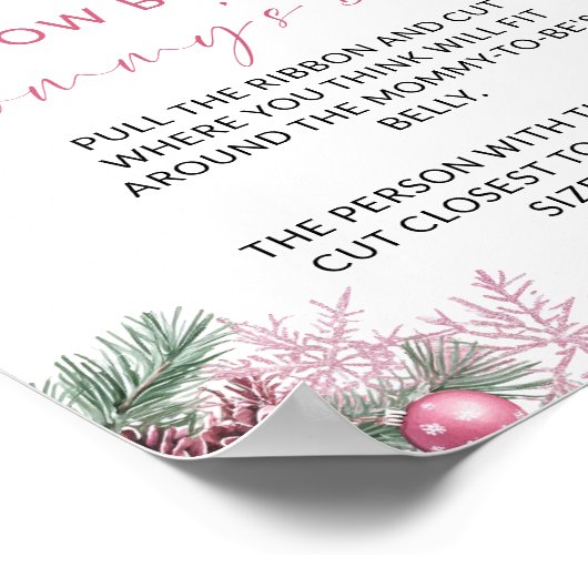 Pink Bow Christmas How Big is Mommy's Belly Game ポスター (角)