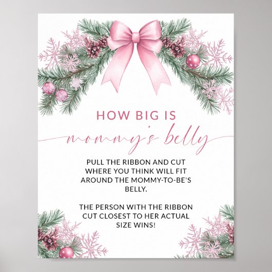Pink Bow Christmas How Big is Mommy's Belly Game ポスター (正面)