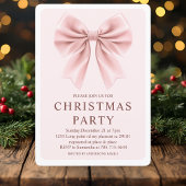 Pink Bow Christmas Party | Elegant Holiday 招待状