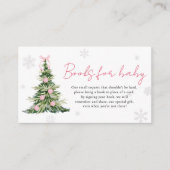 Pink Bow Christmas Tree Books for Baby Baby Shower エンクロージャーカード (正面)