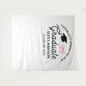 Pink Bow Class Of 2026 Graduation Backdrop タペストリー (正面(横))