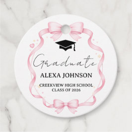 Pink Bow Class Of 2026 Graduation Cap Graduate フェイバータグ