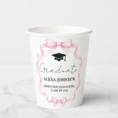 Pink Bow Class Of 2026 Graduation Cap Graduate 紙コップ (裏面)