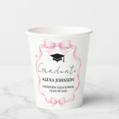 Pink Bow Class Of 2026 Graduation Cap Graduate 紙コップ (正面)