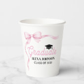 Pink Bow Class Of 2026 Graduation Party 紙コップ (裏面)