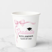 Pink Bow Class Of 2026 Graduation Party 紙コップ (正面)
