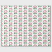 Pink Bow Clover Lucky One Girl 1st Birthday ラッピングペーパー (フラット)