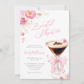 Pink Bow Coffee Bridal Shower Invitation 招待状 (正面)