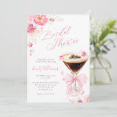 Pink Bow Coffee Bridal Shower Invitation 招待状 (スタンド正面)