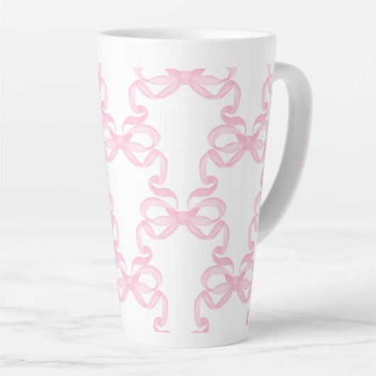 Pink bow Coffee Mug カフェラテマグ (右アングル)