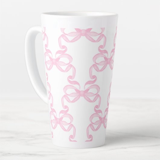 Pink bow Coffee Mug カフェラテマグ (左アングル)