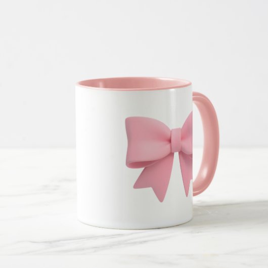 Pink Bow Coffee Mug 🎀 マグカップ (正面右)