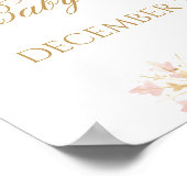 Pink Bow Cold Outside Baby Girl Shower ポスター (角)