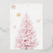 Pink Bow Cold Outside Baby Girl Shower 箔招待状 (裏面)