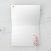 Pink Bow Cold Outside Baby Girl Shower Thank カード (内部)