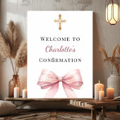 Pink bow Confirmation welcome ポスター