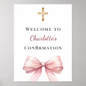 Pink bow Confirmation welcome ポスター (正面)