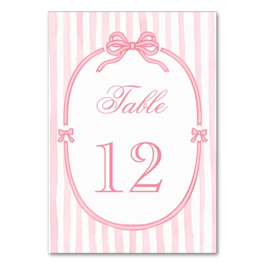Pink Bow Coquette テーブルナンバー (裏面)