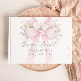 Pink Bow Coquette Baby Girl Shower ゲストブック