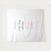 Pink Bow Coquette Baby Shower Backdrop タペストリー (正面(横))