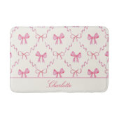 Pink Bow Coquette Bath Mat バスマット (正面)