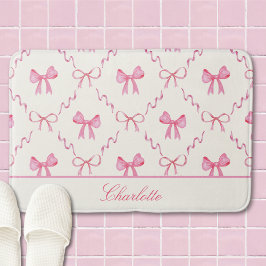 Pink Bow Coquette Bath Mat バスマット