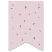 Pink Bow Coquette Birthday  バンティングフラッグ (第1の旗)