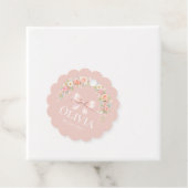 Pink Bow Coquette Floral Girl Baby Shower  フェイバータグ (インサイチュ)