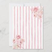 Pink Bow Coquette Girl Baptism and Birthday Floral 招待状 (裏面)