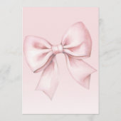 Pink Bow Coquette It's a Girl Baby Shower 招待状 (裏面)