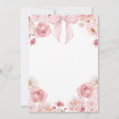 Pink Bow coquette It's a girl baby shower 招待状 (裏面)