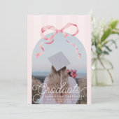 Pink Bow Coquette Photo Graduation Party  案内状 (スタンド正面)