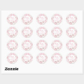 Pink Bow Coquette Pumpkin Baby Shower Sticker ラウンドシール (シート)