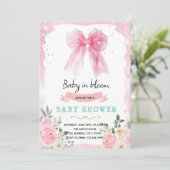 Pink Bow Coquette Quinceanera Invitation 招待状 (スタンド正面)