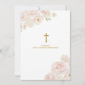 Pink Bow Coquette Rosary Primera comunion 招待状 (裏面)