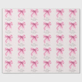 Pink Bow Coquette Script Sweet 16 Party Blush  ラッピングペーパー (フラット)