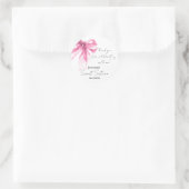 Pink Bow Coquette Script Sweet 16 Thank You ラウンドシール (バッグ)