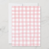Pink Bow Coquette Strawberry Gingham Bridal Shower 招待状 (裏面)