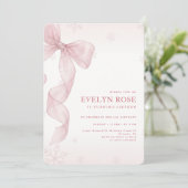 Pink Bow Coquette Winter 16th Birthday Party 招待状 (スタンド正面)