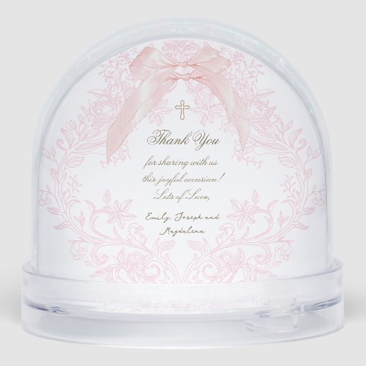 pink bow crest Baptism thank you  (裏面)