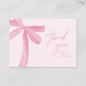 Pink bow Custom business Handlettering 名刺 (正面)