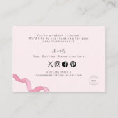 Pink bow Custom business Handlettering 名刺 (裏面)