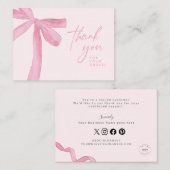 Pink bow Custom business Handlettering 名刺 (正面/裏面)