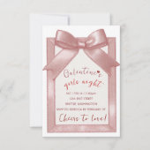 Pink Bow Custom Galentine's Party Invitation 出欠カード (正面)
