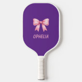Pink Bow Custom Name Viral Pickleball Paddle ピックルボールラケット (正面)