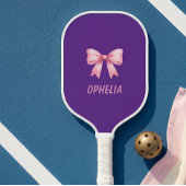 Pink Bow Custom Name Viral Pickleball Paddle ピックルボールラケット