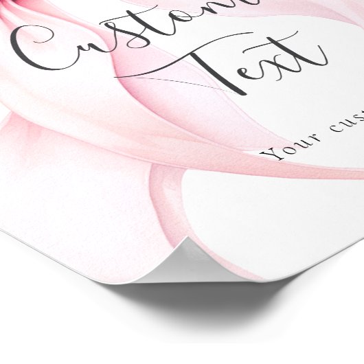 Pink Bow Custom Text Table Sign ポスター (角)