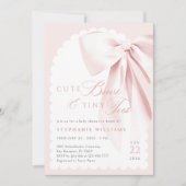 Pink Bow Cute Bows Baby Shower Invitation 招待状 (正面)