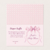 Pink Bow Diaper Raffle Card for Baby Shower (外部フラット)
