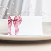 Pink Bow elegant birthday party place card